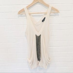 Bebe party night out tank blouse in cream XS
